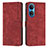 Custodia Portafoglio In Pelle Cover con Supporto H01X per Huawei Honor X7 Rosso