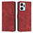 Custodia Portafoglio In Pelle Cover con Supporto H01X per Huawei Honor X7a Rosso