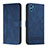 Custodia Portafoglio In Pelle Cover con Supporto H01X per Motorola Moto E22S Blu