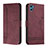 Custodia Portafoglio In Pelle Cover con Supporto H01X per Motorola Moto E22S Rosso