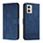 Custodia Portafoglio In Pelle Cover con Supporto H01X per Motorola Moto G53 5G Blu