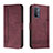 Custodia Portafoglio In Pelle Cover con Supporto H01X per Oppo A74 4G Rosso