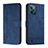 Custodia Portafoglio In Pelle Cover con Supporto H01X per Realme C31 Blu