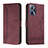 Custodia Portafoglio In Pelle Cover con Supporto H01X per Realme C35 Rosso