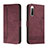 Custodia Portafoglio In Pelle Cover con Supporto H01X per Sony Xperia 10 II Rosso