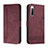 Custodia Portafoglio In Pelle Cover con Supporto H01X per Sony Xperia 10 III SO-52B Rosso