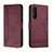 Custodia Portafoglio In Pelle Cover con Supporto H01X per Sony Xperia 5 III SO-53B Rosso
