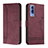 Custodia Portafoglio In Pelle Cover con Supporto H01X per Vivo Y50t Rosso