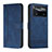 Custodia Portafoglio In Pelle Cover con Supporto H01X per Xiaomi Poco X4 Pro 5G Blu