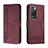 Custodia Portafoglio In Pelle Cover con Supporto H01X per Xiaomi Redmi 10 (2022) Rosso