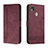 Custodia Portafoglio In Pelle Cover con Supporto H01X per Xiaomi Redmi 9 India Rosso