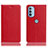 Custodia Portafoglio In Pelle Cover con Supporto H02P per Motorola Moto G31 Rosso