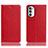 Custodia Portafoglio In Pelle Cover con Supporto H02P per Motorola MOTO G52 Rosso