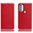 Custodia Portafoglio In Pelle Cover con Supporto H02P per Motorola Moto G71 5G Rosso