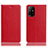 Custodia Portafoglio In Pelle Cover con Supporto H02P per Oppo F19 Pro+ Plus 5G Rosso