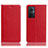 Custodia Portafoglio In Pelle Cover con Supporto H02P per Oppo F21 Pro 5G Rosso