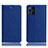 Custodia Portafoglio In Pelle Cover con Supporto H02P per Oppo Find X3 Pro 5G Blu