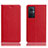 Custodia Portafoglio In Pelle Cover con Supporto H02P per Oppo Reno7 Z 5G Rosso