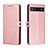 Custodia Portafoglio In Pelle Cover con Supporto H02X per Google Pixel 6a 5G Oro Rosa