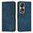 Custodia Portafoglio In Pelle Cover con Supporto H02X per Huawei Honor 70 Pro 5G Blu