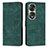 Custodia Portafoglio In Pelle Cover con Supporto H02X per Huawei Honor 70 Pro 5G Verde