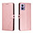 Custodia Portafoglio In Pelle Cover con Supporto H02X per Motorola Moto Edge 30 Lite 5G Oro Rosa