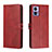 Custodia Portafoglio In Pelle Cover con Supporto H02X per Motorola Moto Edge 30 Neo 5G Rosso