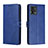 Custodia Portafoglio In Pelle Cover con Supporto H02X per Motorola Moto G72 Blu