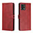 Custodia Portafoglio In Pelle Cover con Supporto H02X per Motorola Moto G72 Rosso