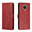 Custodia Portafoglio In Pelle Cover con Supporto H02X per Nokia G10 Rosso