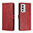 Custodia Portafoglio In Pelle Cover con Supporto H02X per OnePlus 9RT 5G Rosso