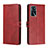 Custodia Portafoglio In Pelle Cover con Supporto H02X per Oppo A53s 5G Rosso