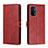 Custodia Portafoglio In Pelle Cover con Supporto H02X per Oppo A74 5G Rosso