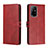 Custodia Portafoglio In Pelle Cover con Supporto H02X per Oppo A94 5G Rosso