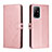 Custodia Portafoglio In Pelle Cover con Supporto H02X per Oppo A95 5G Oro Rosa