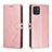 Custodia Portafoglio In Pelle Cover con Supporto H02X per Samsung Galaxy A03 Oro Rosa