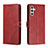 Custodia Portafoglio In Pelle Cover con Supporto H02X per Samsung Galaxy A04s Rosso