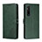 Custodia Portafoglio In Pelle Cover con Supporto H02X per Sony Xperia 1 V Verde