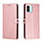 Custodia Portafoglio In Pelle Cover con Supporto H02X per Xiaomi Poco C50 Oro Rosa