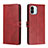 Custodia Portafoglio In Pelle Cover con Supporto H02X per Xiaomi Poco C50 Rosso