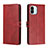 Custodia Portafoglio In Pelle Cover con Supporto H02X per Xiaomi Poco C51 Rosso