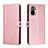 Custodia Portafoglio In Pelle Cover con Supporto H02X per Xiaomi Poco M5S Oro Rosa