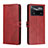 Custodia Portafoglio In Pelle Cover con Supporto H02X per Xiaomi Poco X4 Pro 5G Rosso