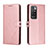 Custodia Portafoglio In Pelle Cover con Supporto H02X per Xiaomi Redmi 10 (2022) Oro Rosa