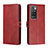 Custodia Portafoglio In Pelle Cover con Supporto H02X per Xiaomi Redmi 10 (2022) Rosso