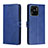 Custodia Portafoglio In Pelle Cover con Supporto H02X per Xiaomi Redmi 10 India Blu