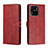 Custodia Portafoglio In Pelle Cover con Supporto H02X per Xiaomi Redmi 10 India Rosso