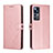 Custodia Portafoglio In Pelle Cover con Supporto H02X per Xiaomi Redmi K50 Ultra 5G Oro Rosa