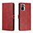 Custodia Portafoglio In Pelle Cover con Supporto H02X per Xiaomi Redmi Note 10 4G Rosso