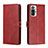 Custodia Portafoglio In Pelle Cover con Supporto H02X per Xiaomi Redmi Note 10 Pro Max Rosso